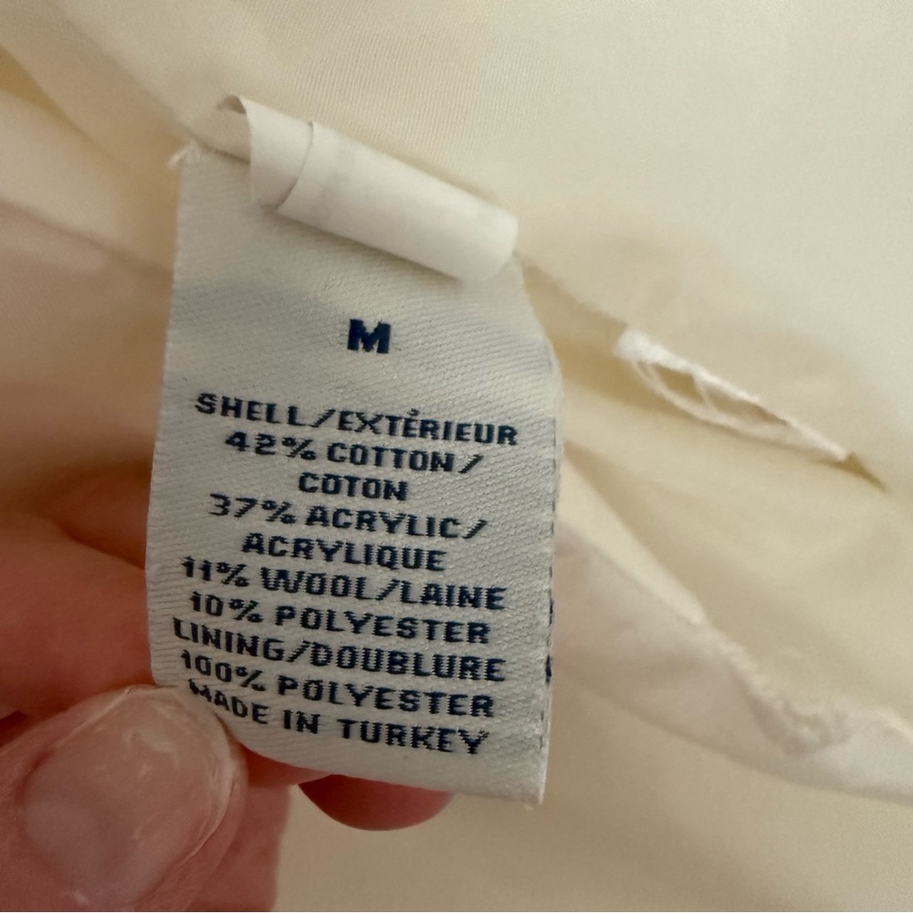 Y2K Classic Old Navy Fully Lined Cream Peacoat Italian Wool Blend - Picture 14 of 15
